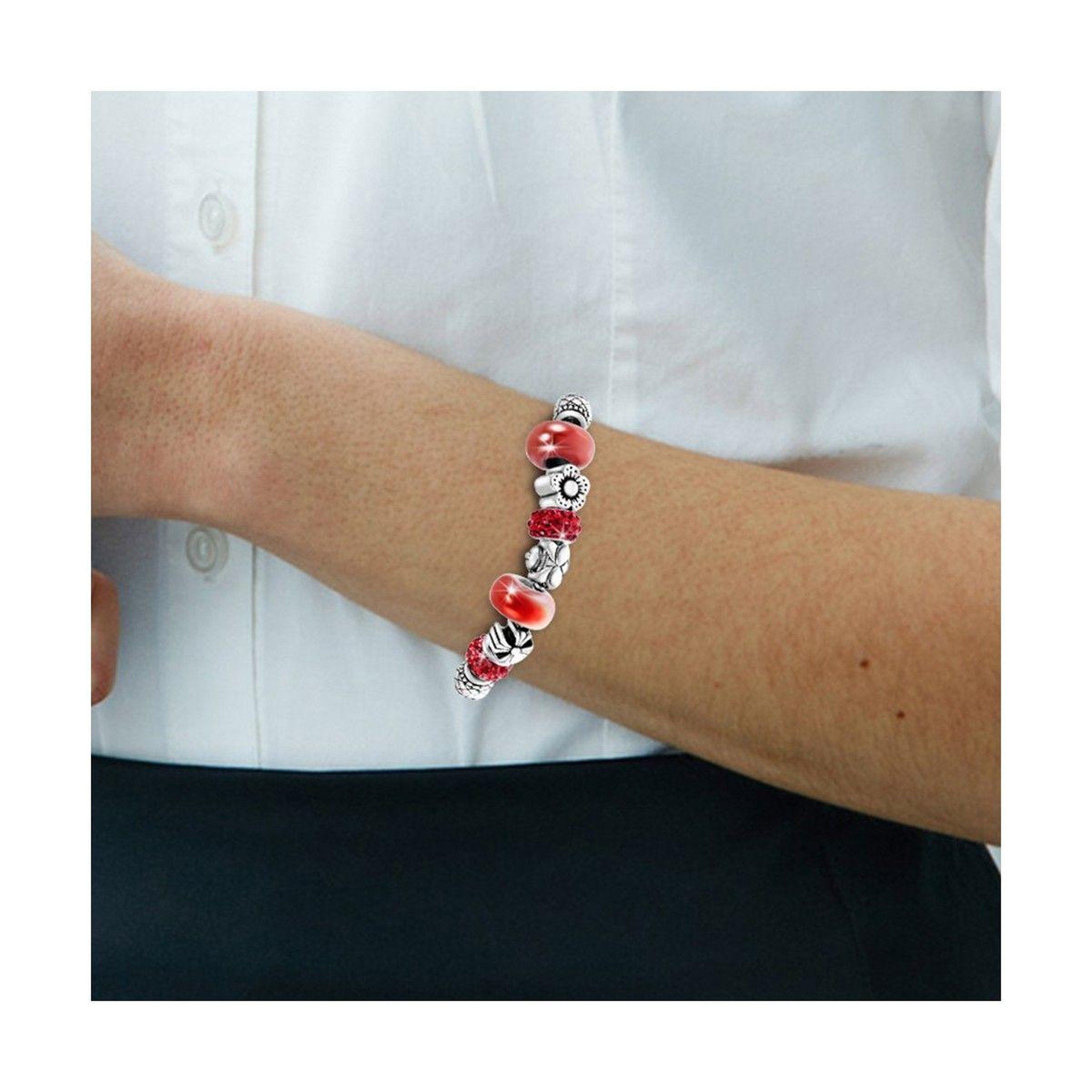 Voir la diapositive 2 : SC CRYSTAL Bracelet perles SC Crystal orné de Cristaux scintillants