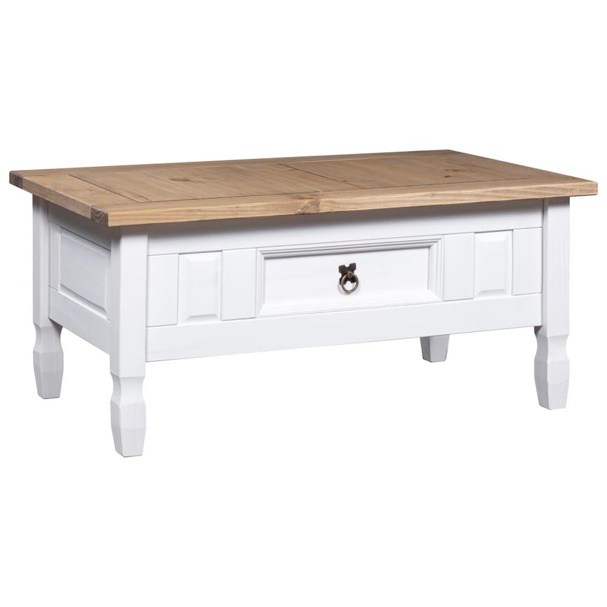 Voir la diapositive 1 : VIDAXL Table basse Pin mexicain Gamme  Blanc 100x55x44 cm