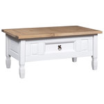 VIDAXL Table basse Pin mexicain Gamme  Blanc 100x55x44 cm