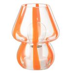 Paris Prix Lampe à Poser Rayures en Verre  Ophelie  19cm Orange