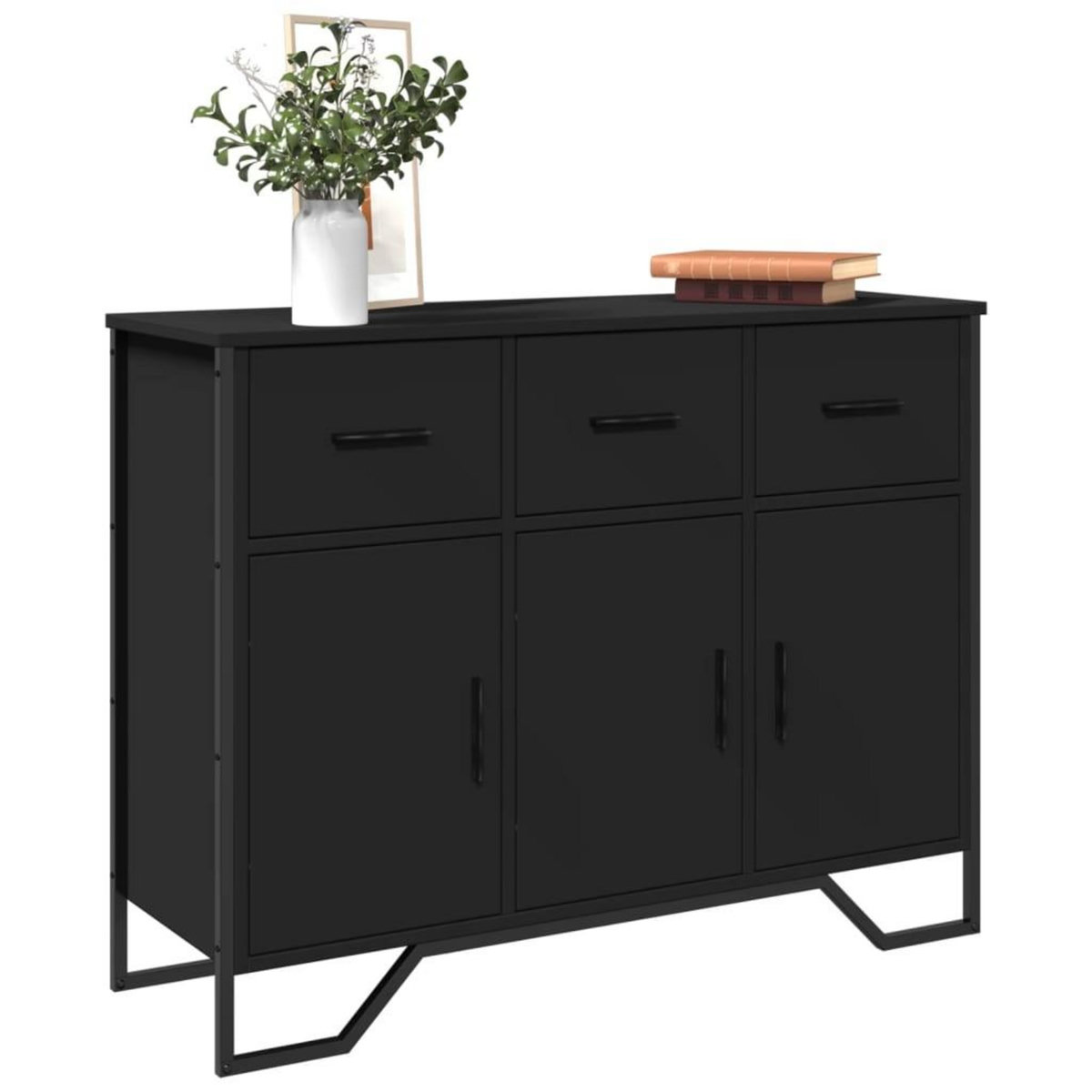 VIDAXL Buffet noir 97x32,5x74,5 cm bois d'ingenierie