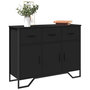 Voir la diapositive 1 : VIDAXL Buffet noir 97x32,5x74,5 cm bois d'ingenierie