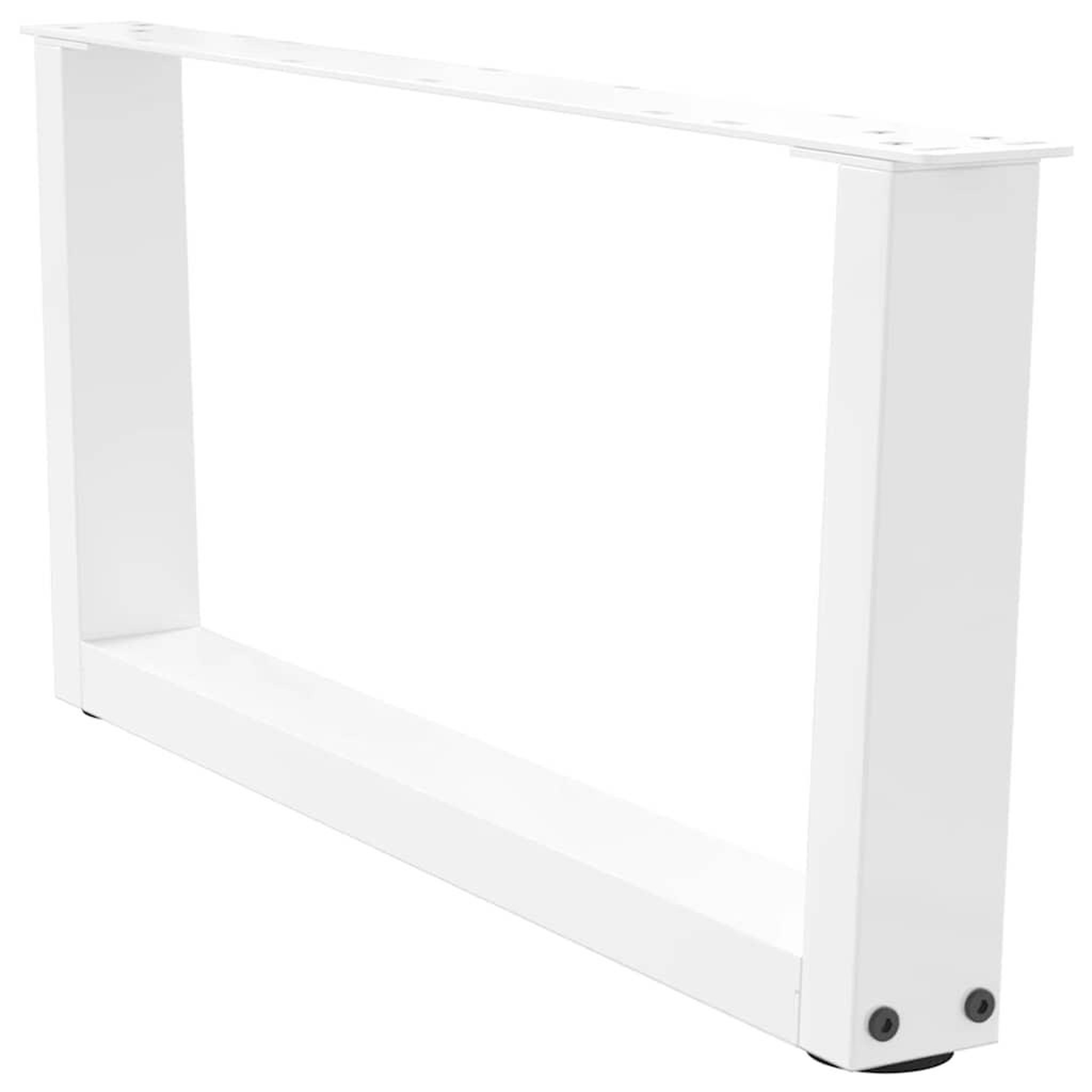 Voir la diapositive 4 : VIDAXL Pieds de table a manger forme V 2pcs blanc 70x(30-31,3)cm acier