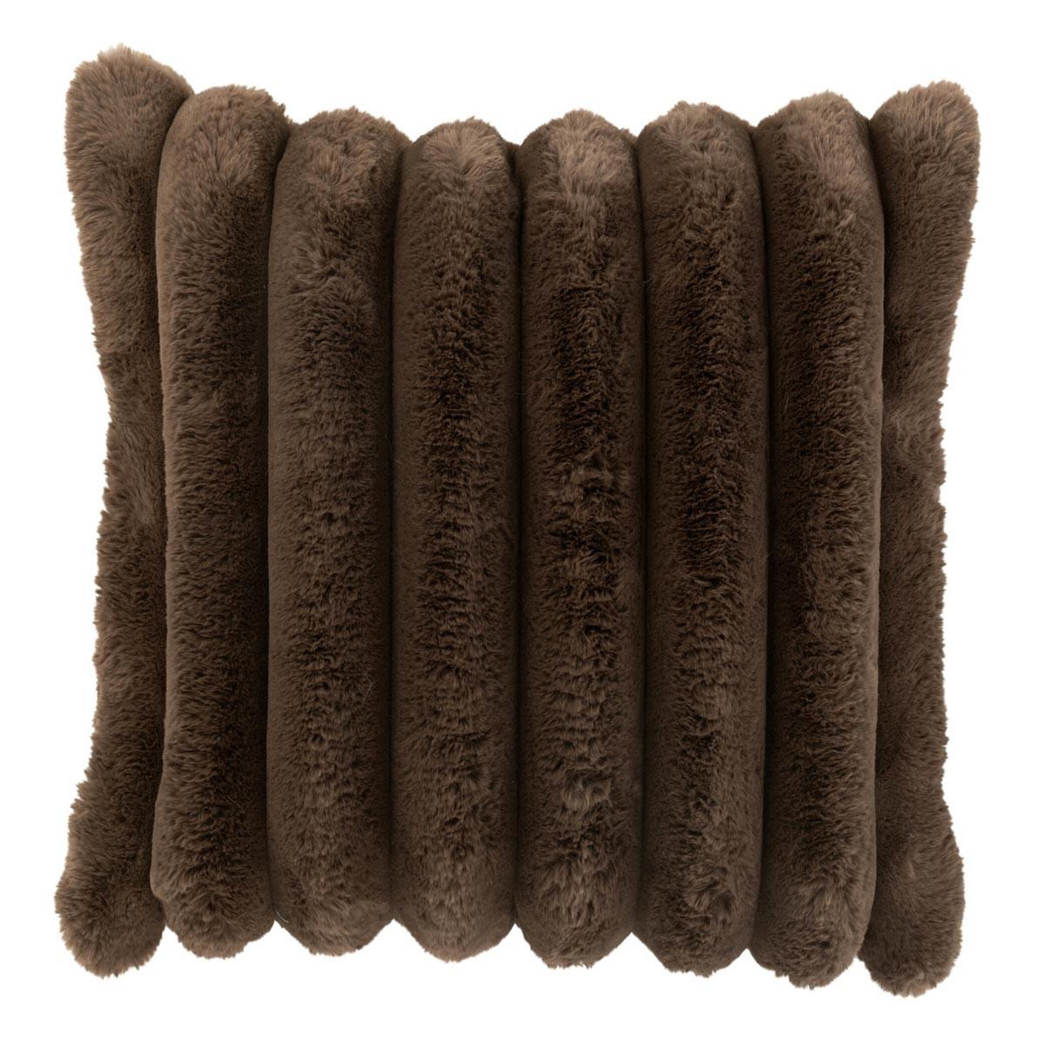 J-LINE Coussin déco  corduroy  45x45cm chocolat
