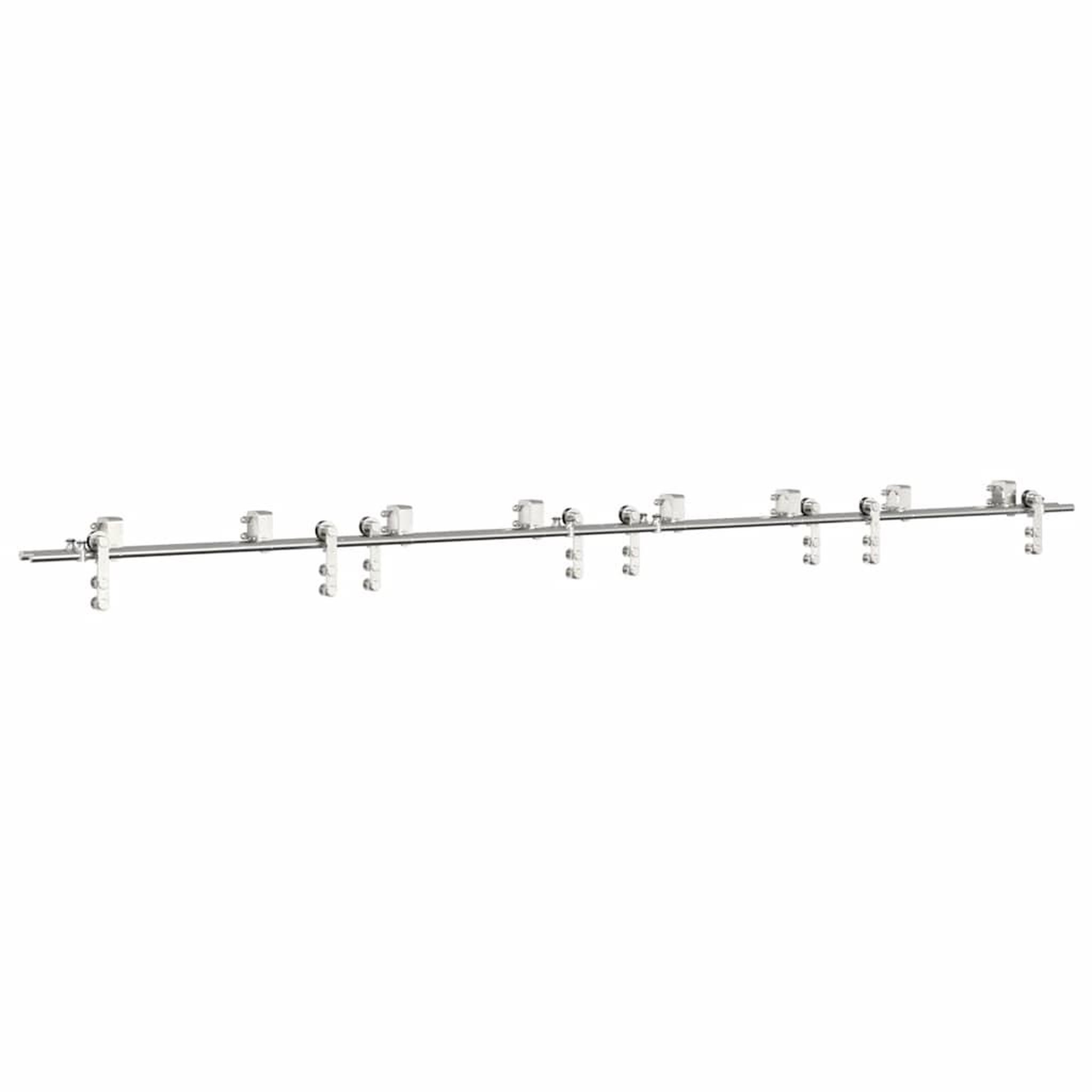 Voir la diapositive 2 : VIDAXL Kit fixation porte coulissante 366 cm Acier inoxydable Argente