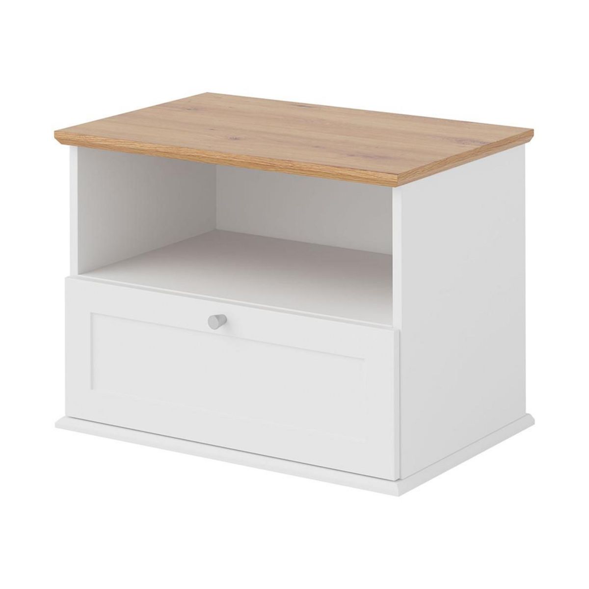 BEST MOBILIER Francesco - table de chevet - effet bois et blanc - 62 cm