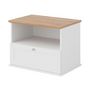 Voir la diapositive 2 : BEST MOBILIER Francesco - table de chevet - effet bois et blanc - 62 cm