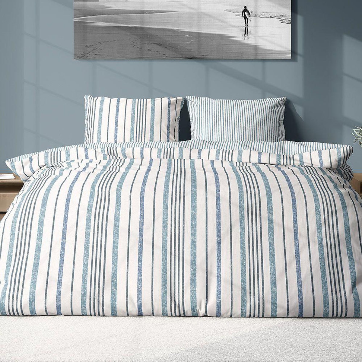 Home collection Parure housse de couette 100% coton lyocell 57fils calanque