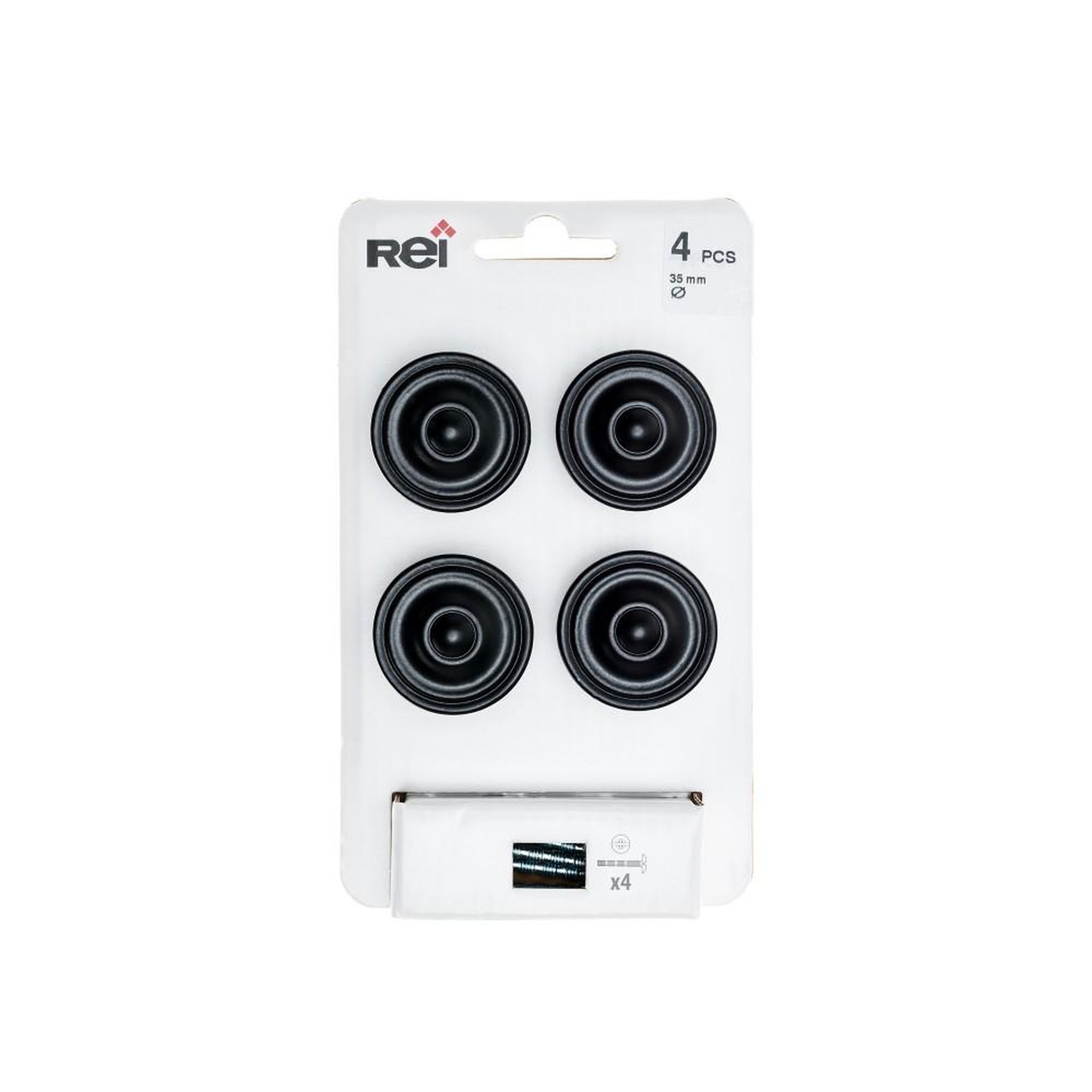 CENTRALE BRICO Lot de 4 boutons de meuble Rond zamak peint H.26 x l.35 x P.35 mm