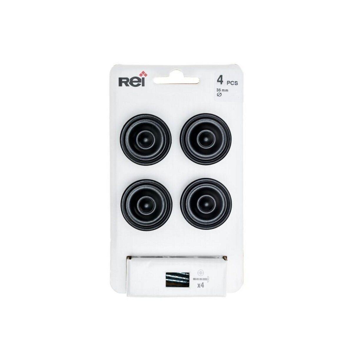 CENTRALE BRICO Lot de 4 boutons de meuble Rond zamak peint H.26 x l.35 x P.35 mm