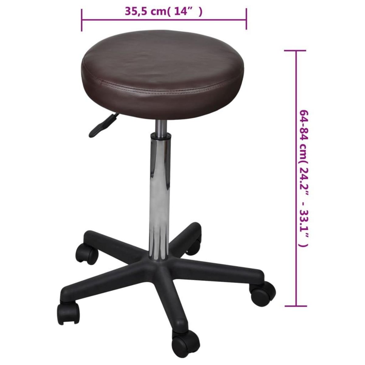 VIDAXL Tabouret de bureau marron