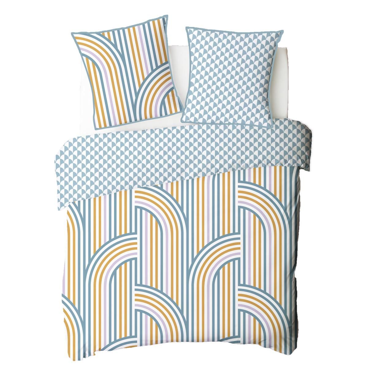 FUTURE HOME Parure de lit double arche en microfibre lavée