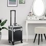 Voir la diapositive 2 : HOMCOM Valise trolley maquillage mallette cosmétique vanity poignée télescopique réglable 34L x 24l x 52H cm alu. noir