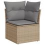 Voir la diapositive 3 : VIDAXL Salon de jardin avec coussins 9pcs melange beige resine tressee
