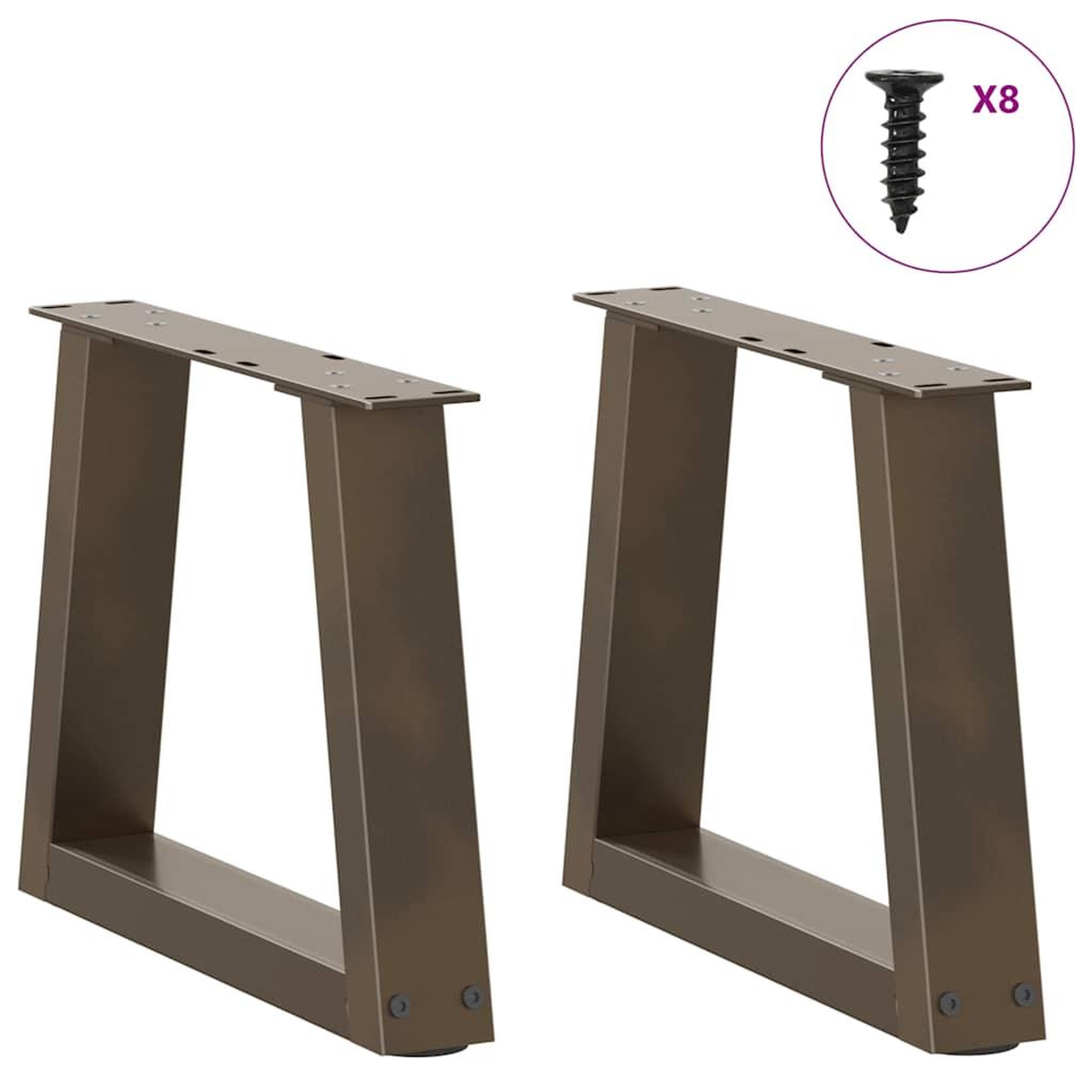 Voir la diapositive 3 : VIDAXL Pieds de table a manger forme V 2 pcs acier naturel acier