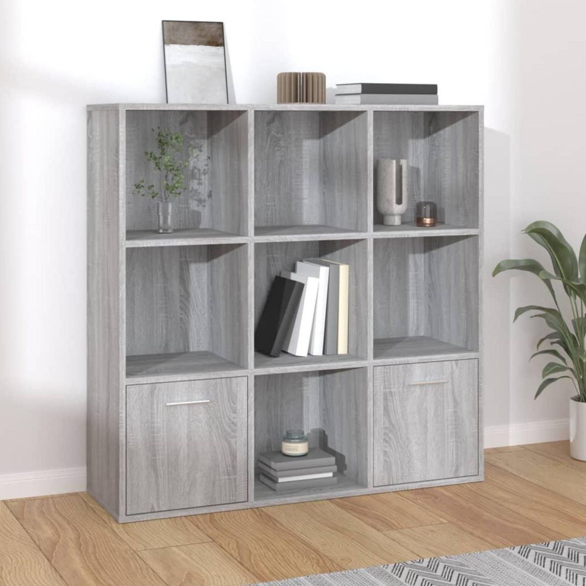 VIDAXL Armoire a livres Sonoma gris 98x30x98 cm