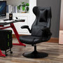 Voir la diapositive 2 : VINSETTO Vinsetto Fauteuil gaming fauteuil de bureau gaming base ronde métal pivotante 360° hauteur réglable coussins intégrés revêtement synthétique noir