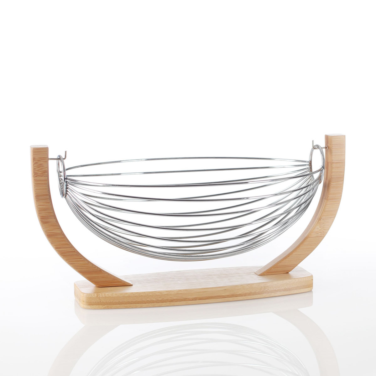 SECRET DE GOURMET Corbeille à fruits balancelle avec support en bambou