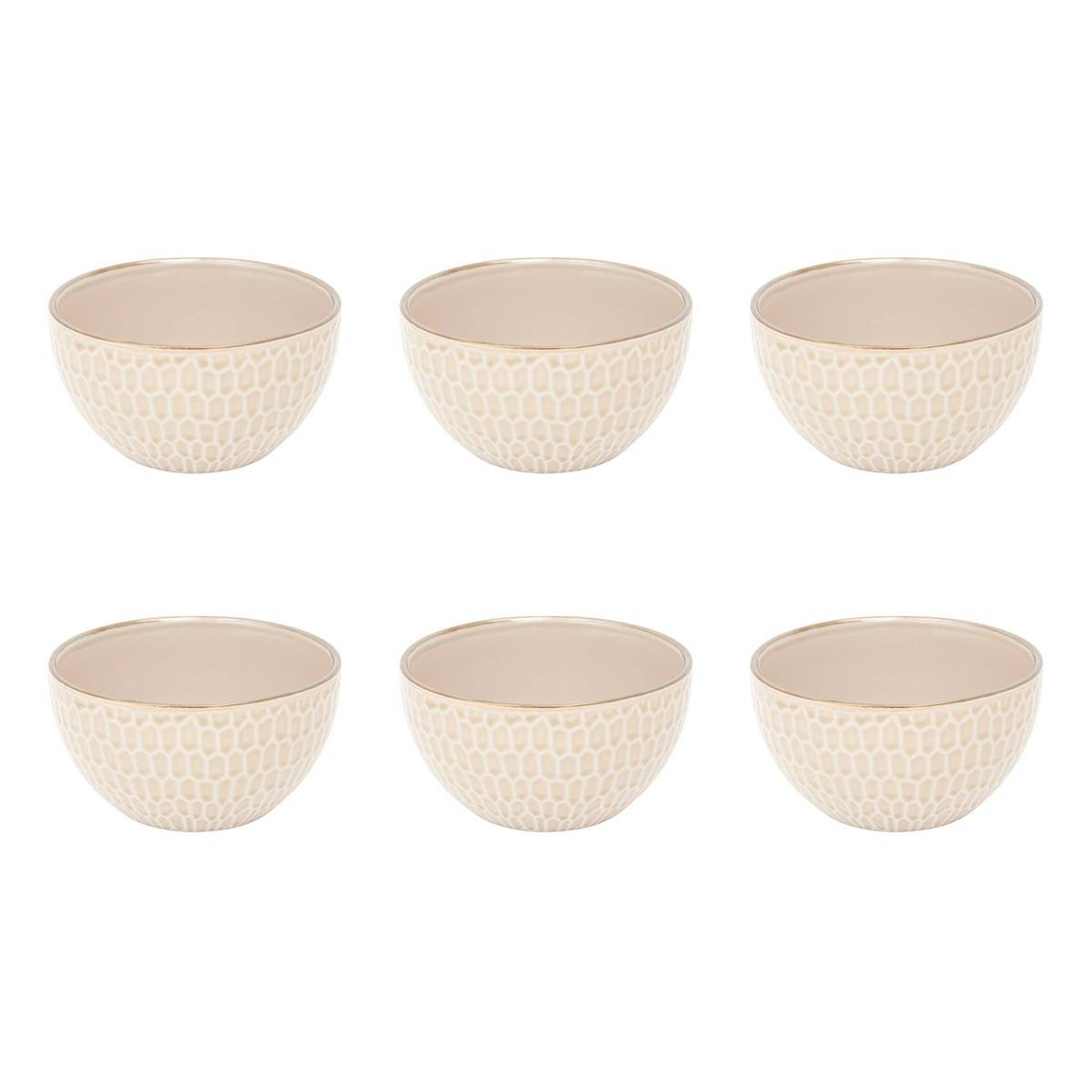 SECRET DE GOURMET Lot de 6 bols en faïence  ella  65cl beige