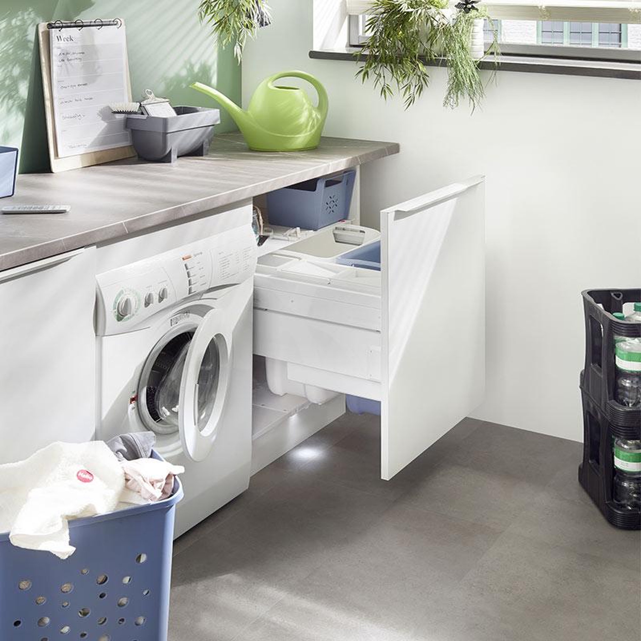 Voir la diapositive 4 : HAILO Double panier à linge encastrable 80l hailo laundry carrier 600
