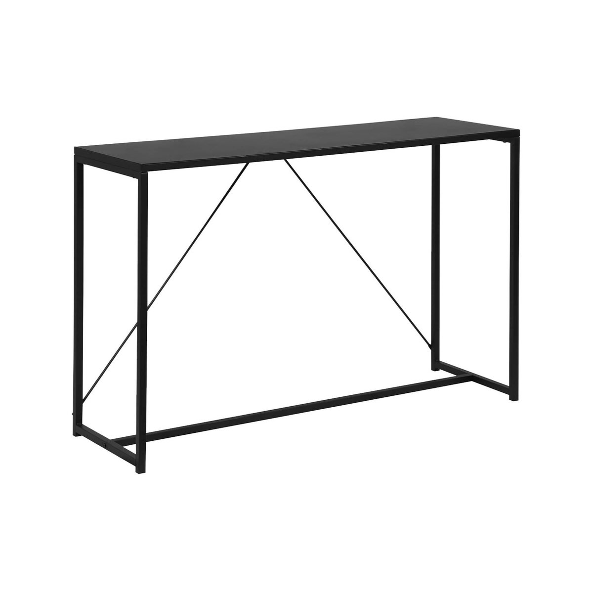 SWEEEK Console en métal noir 120 x 39 x 79cm - Industrielle - 1 barre de renfort