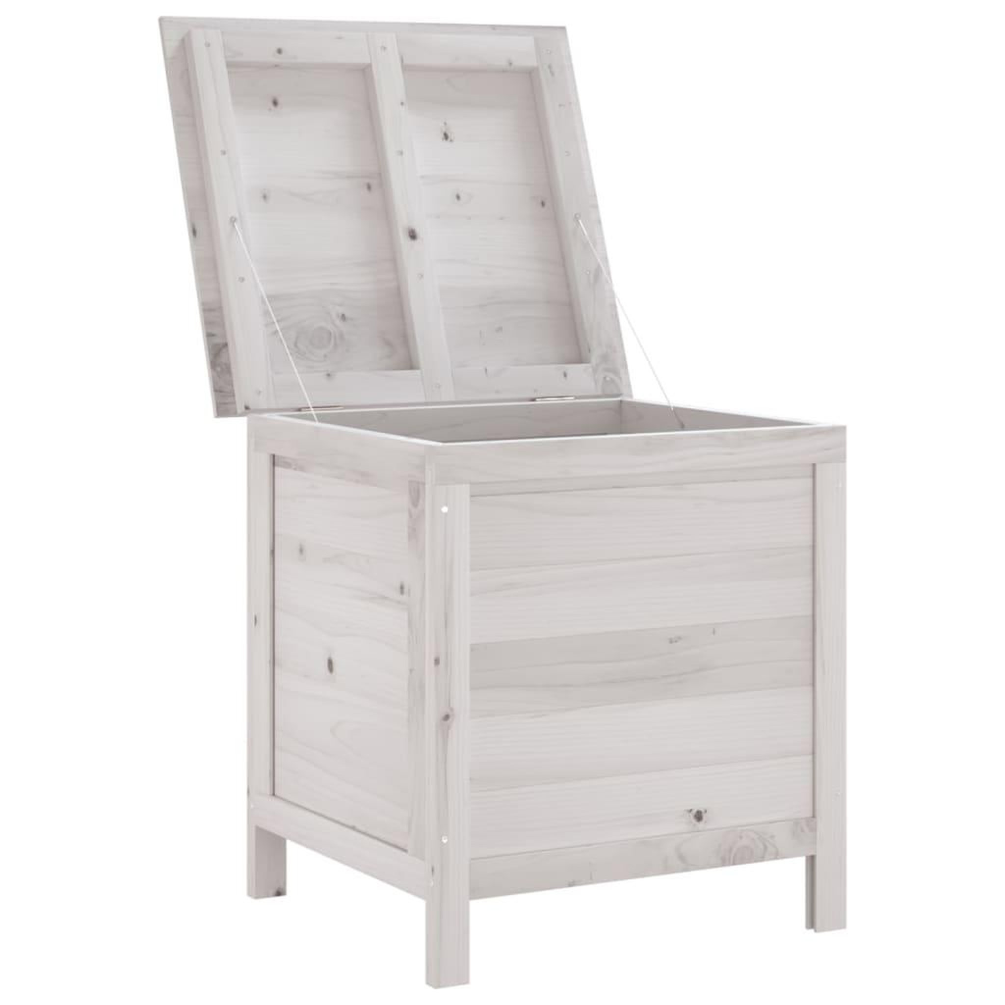 Voir la diapositive 3 : VIDAXL Boîte de rangement de jardin blanc bois massif de sapin