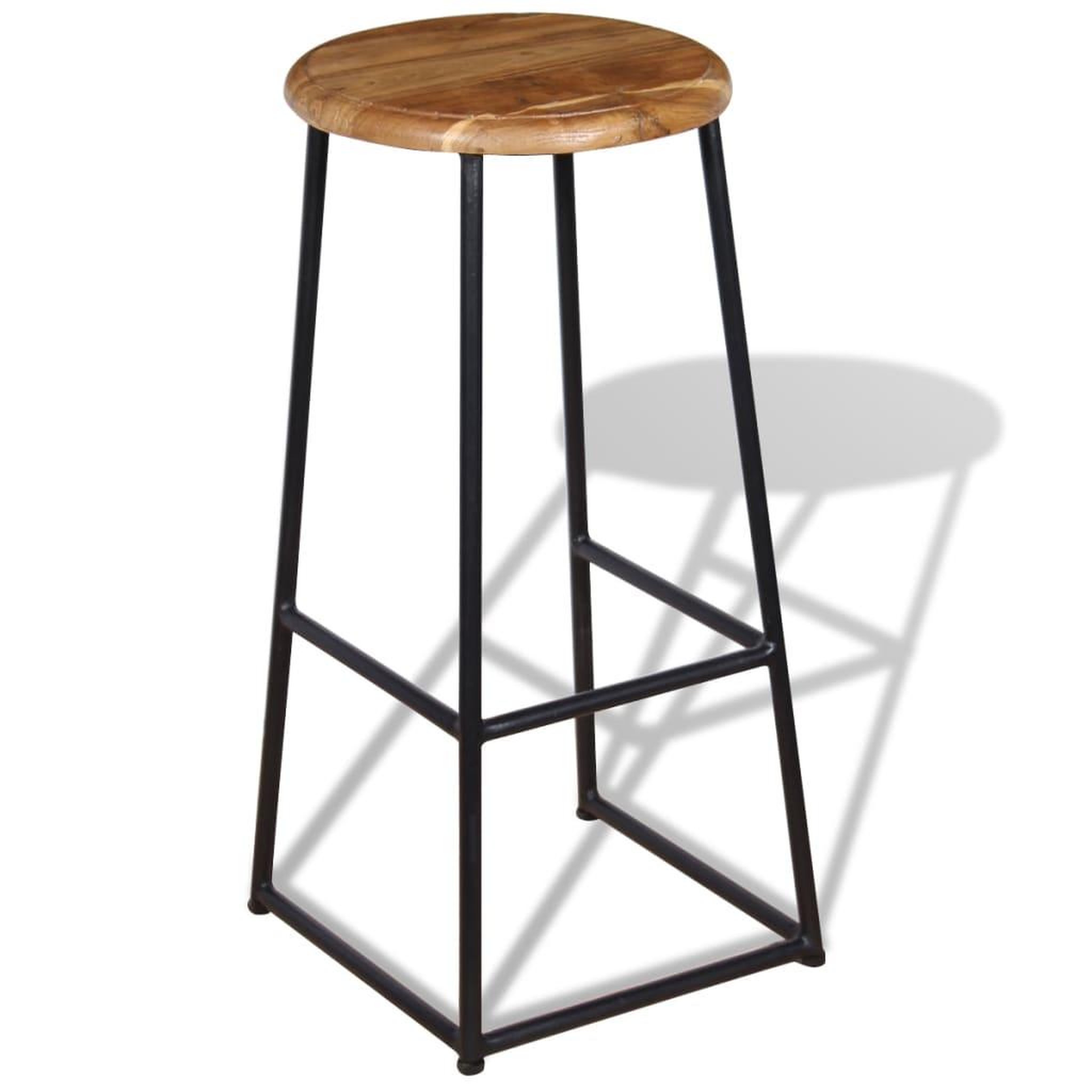Voir la diapositive 2 : VIDAXL Tabourets de bar lot de 2 bois de teck massif