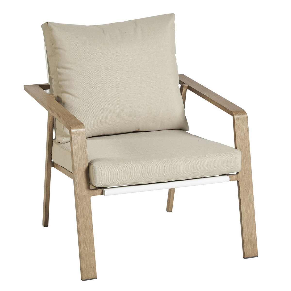 GARDENSTAR Salon bas de jardin - 6 places - Aluminium - Imitation bois