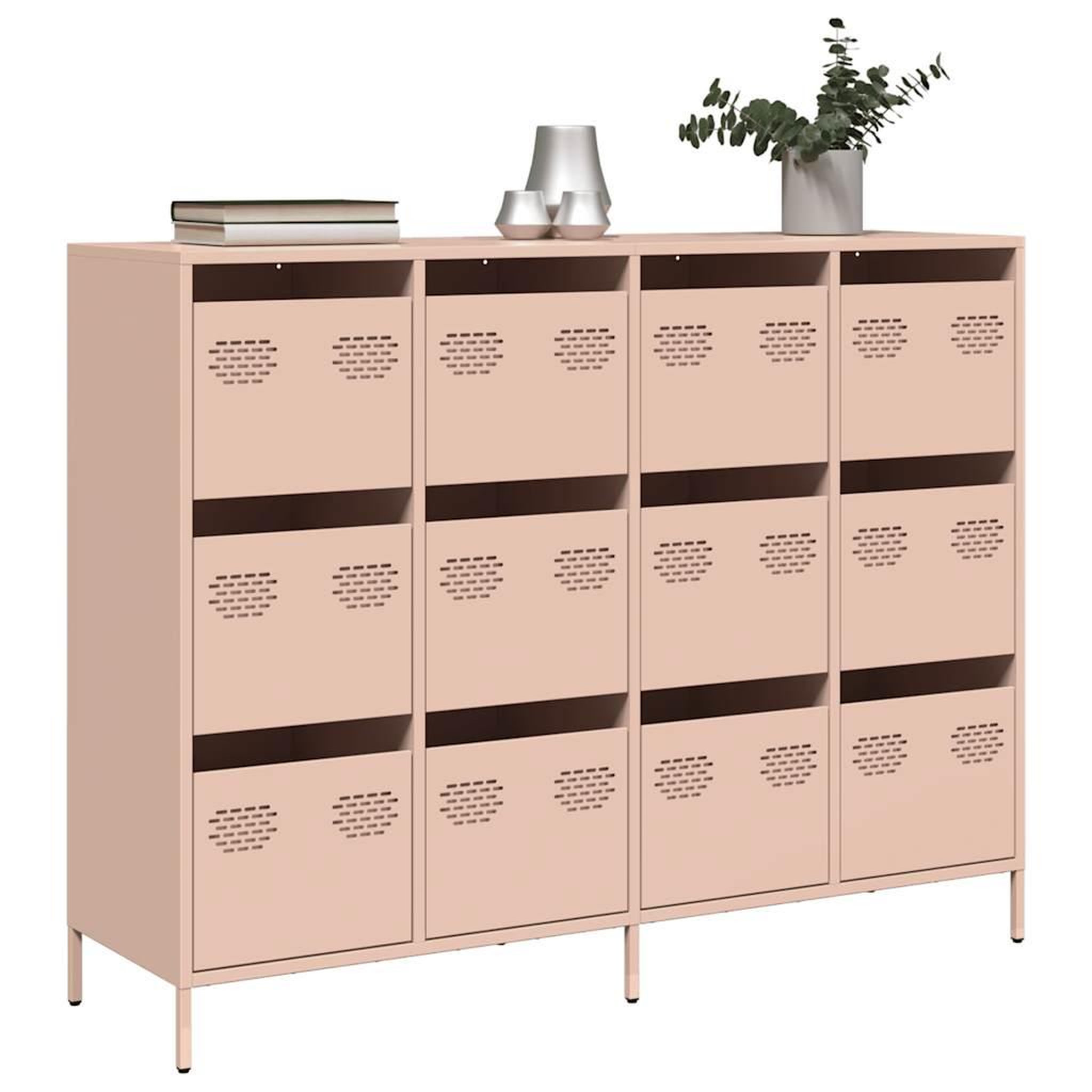 VIDAXL Buffet rose 135x39x103,5 cm acier lamine a froid