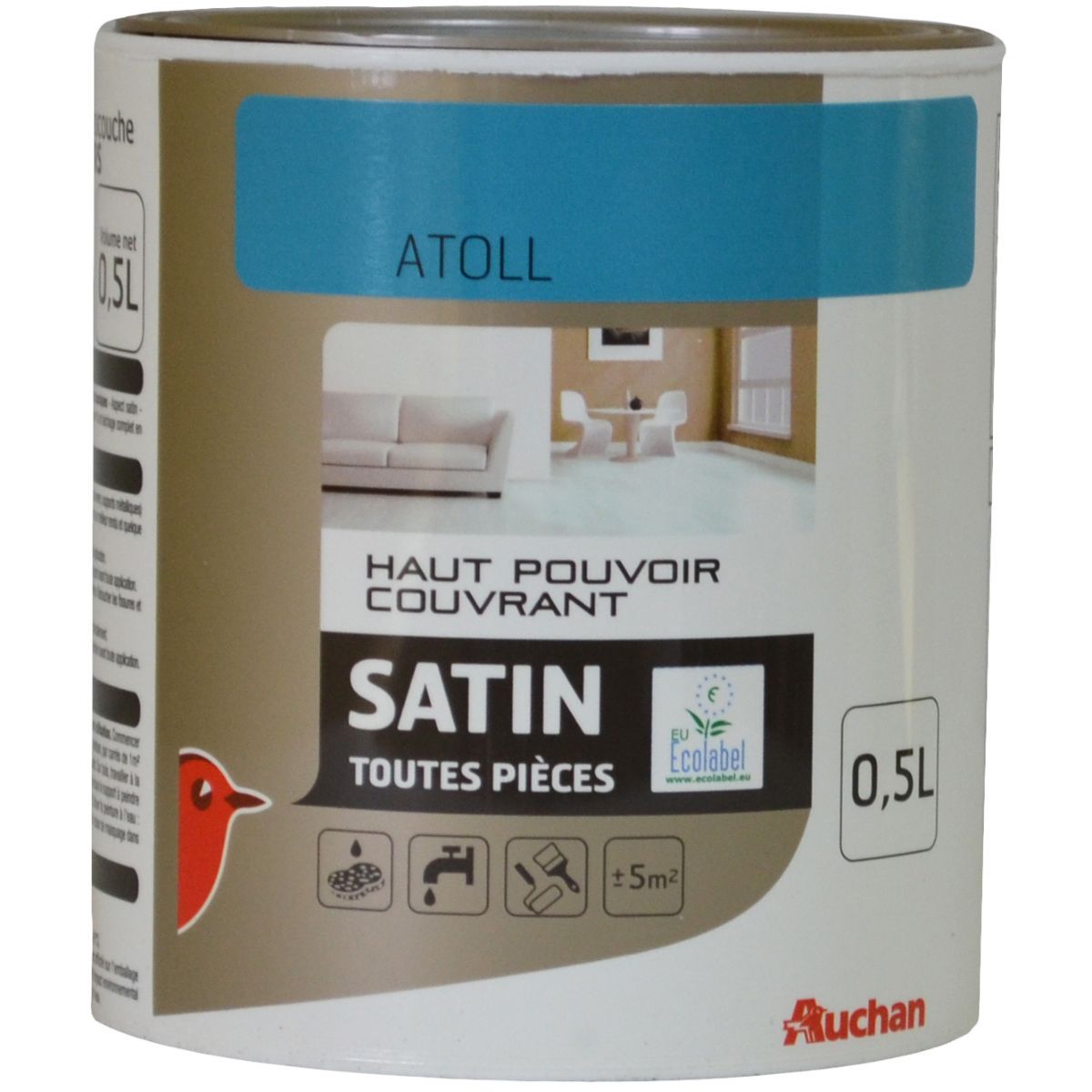 AUCHAN Peinture murale satin Atoll