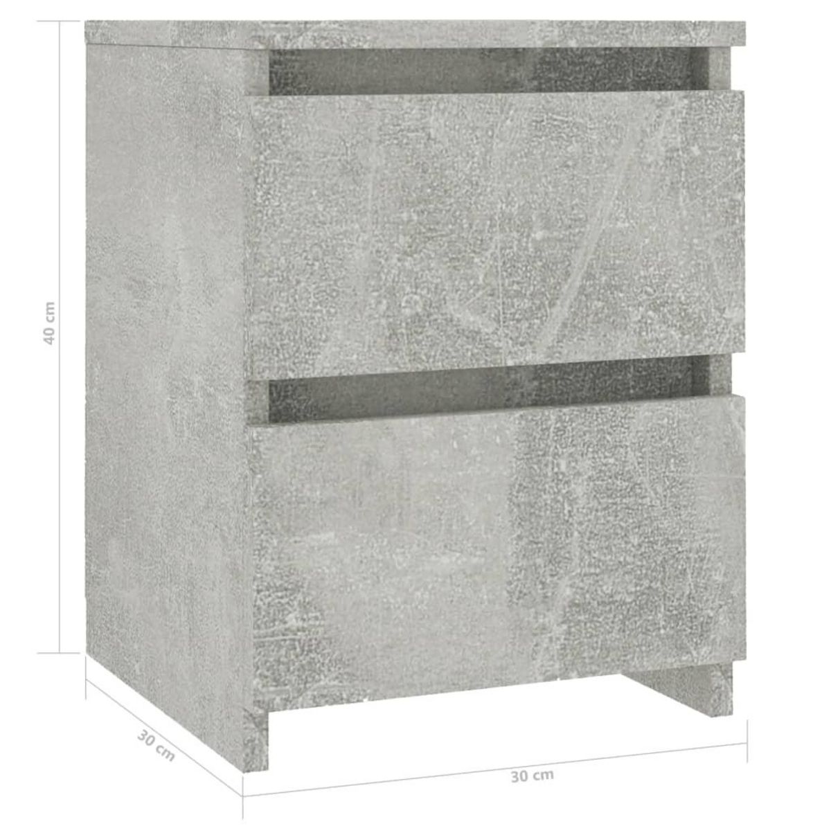 VIDAXL Table de chevet Gris beton 30x30x40 cm Bois d'ingenierie