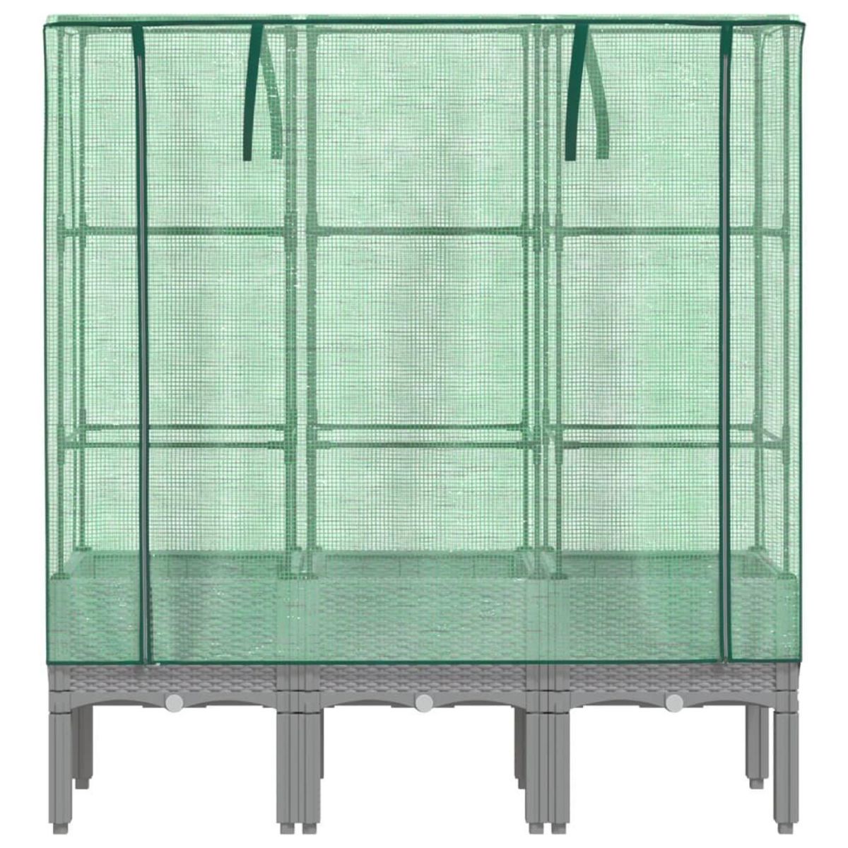 VIDAXL Jardiniere surelevee avec housse aspect rotin 120x40x140 cm