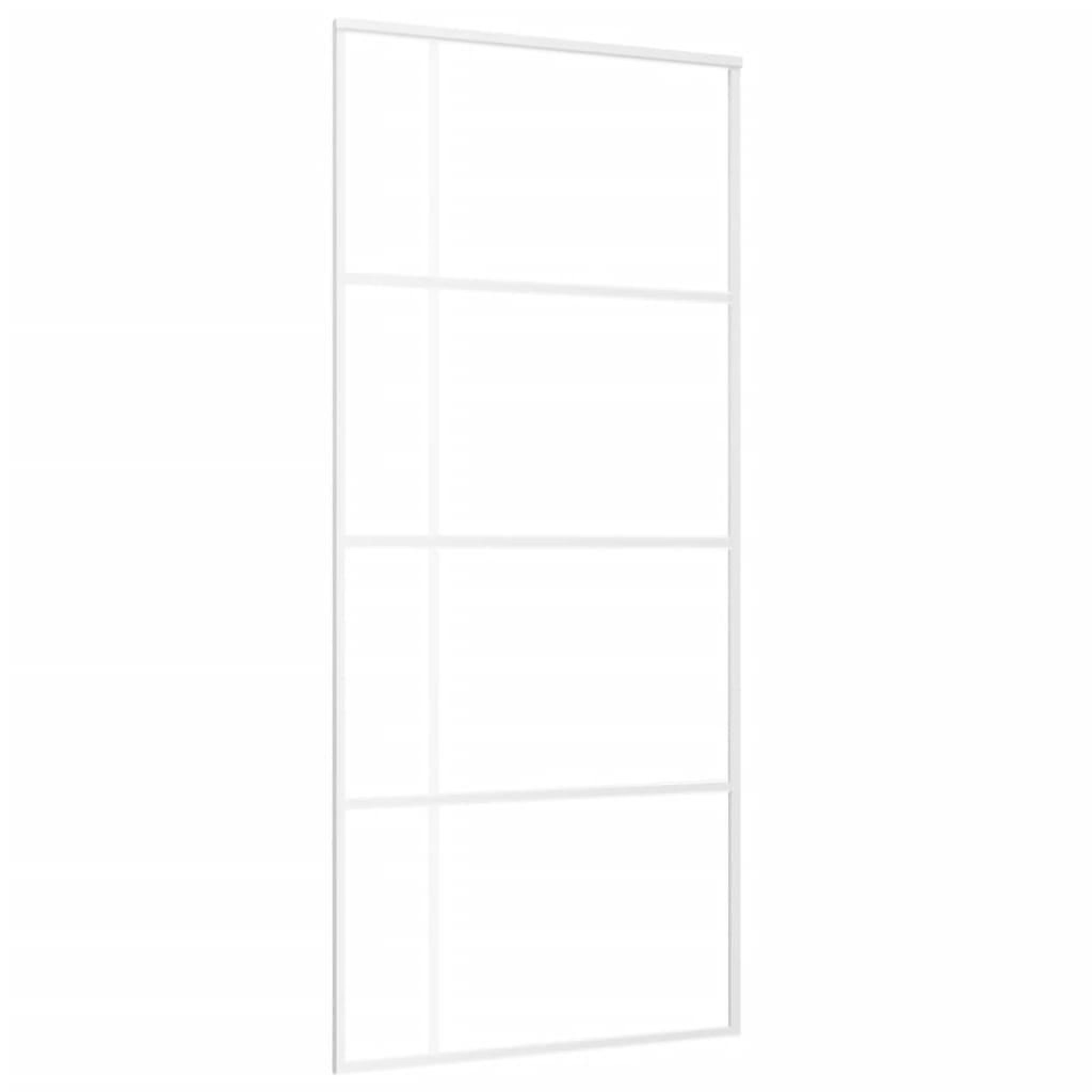 Voir la diapositive 2 : VIDAXL Porte coulissante Verre ESG depoli et aluminium 90x205 cm Blanc