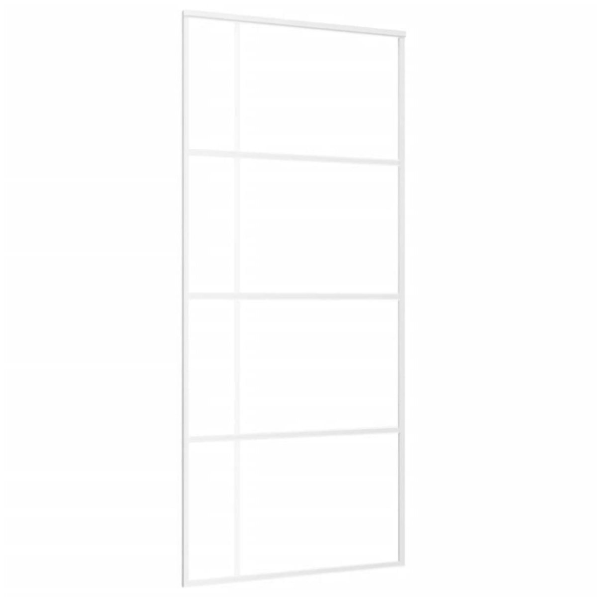 VIDAXL Porte coulissante Verre ESG depoli et aluminium 90x205 cm Blanc