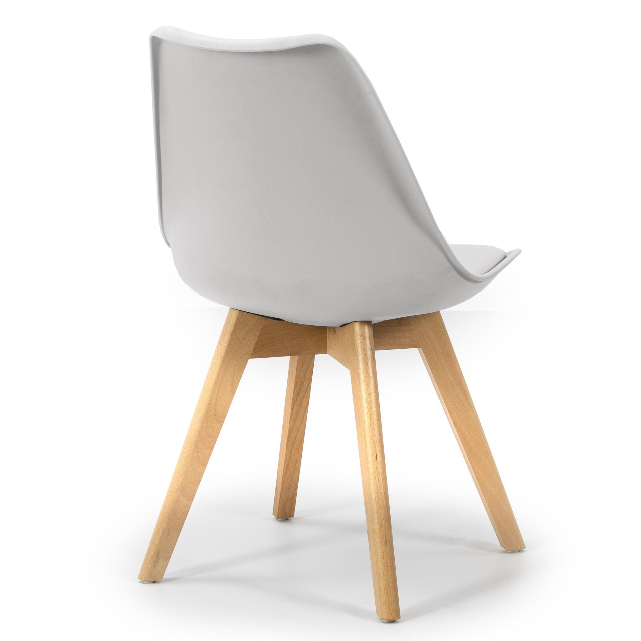 Voir la diapositive 4 : VS VENTA-STOCK Lot de 2 Chaises Klara Blanc tapissées en Cuir synthétique avec Pieds Bois