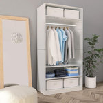 VIDAXL Garde-robe Blanc brillant 100x50x200 cm Bois d'ingenierie