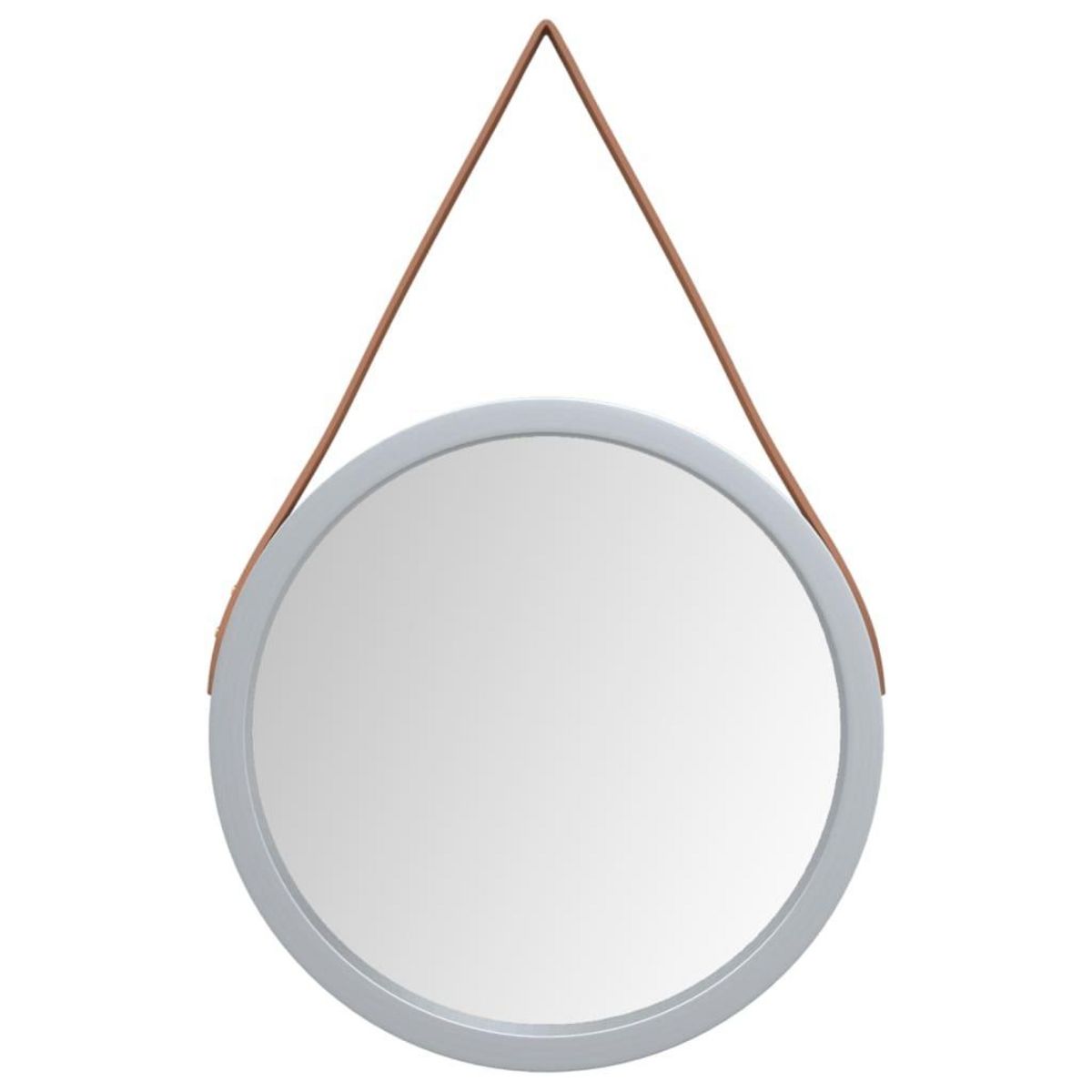 VIDAXL Miroir mural avec sangle Argente Ø 35 cm