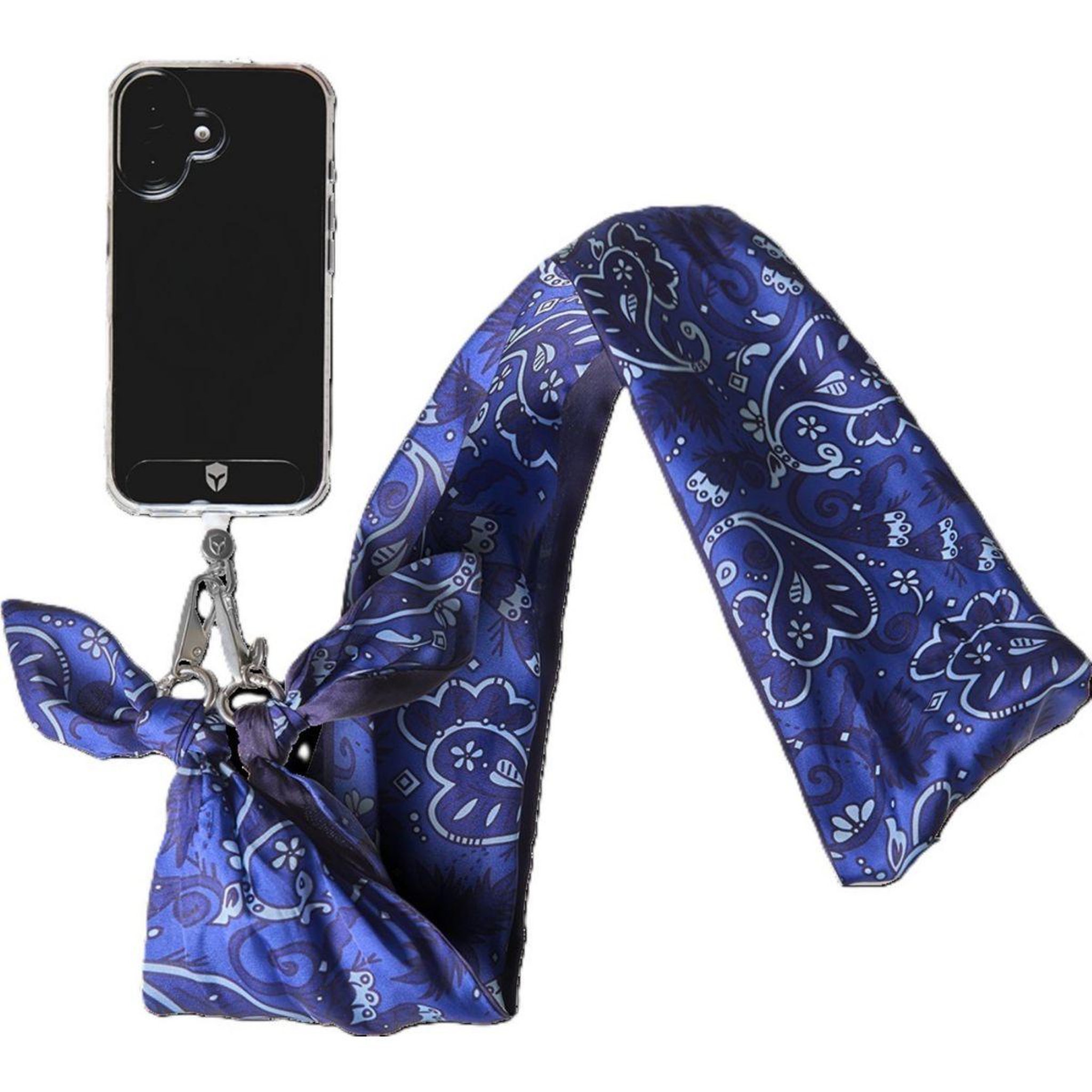Voir la diapositive 2 : FORCE CASE Cordon téléphone foulard bandana bleu