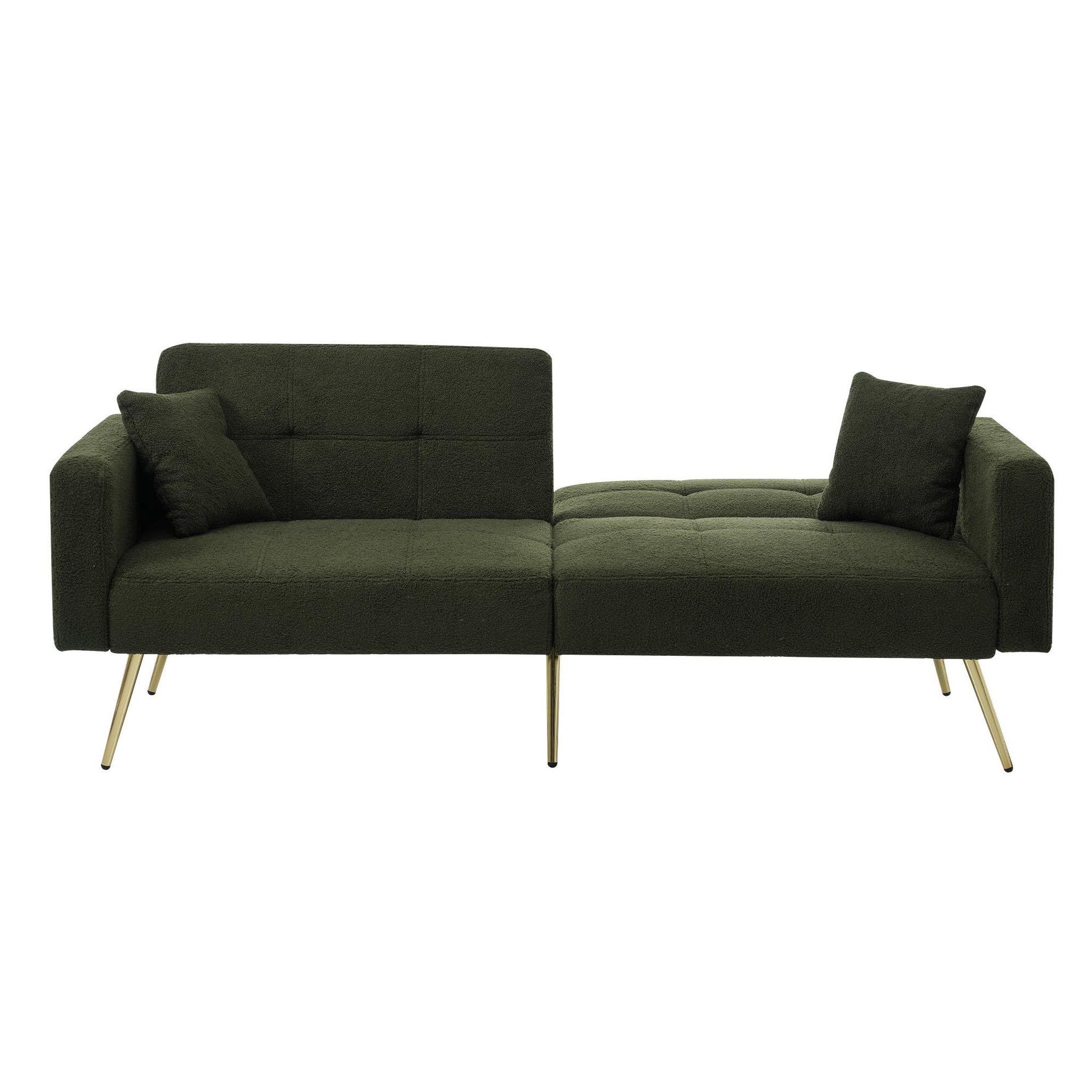 Voir la diapositive 4 : MERAX Canapé droit convertible 2 places tissu