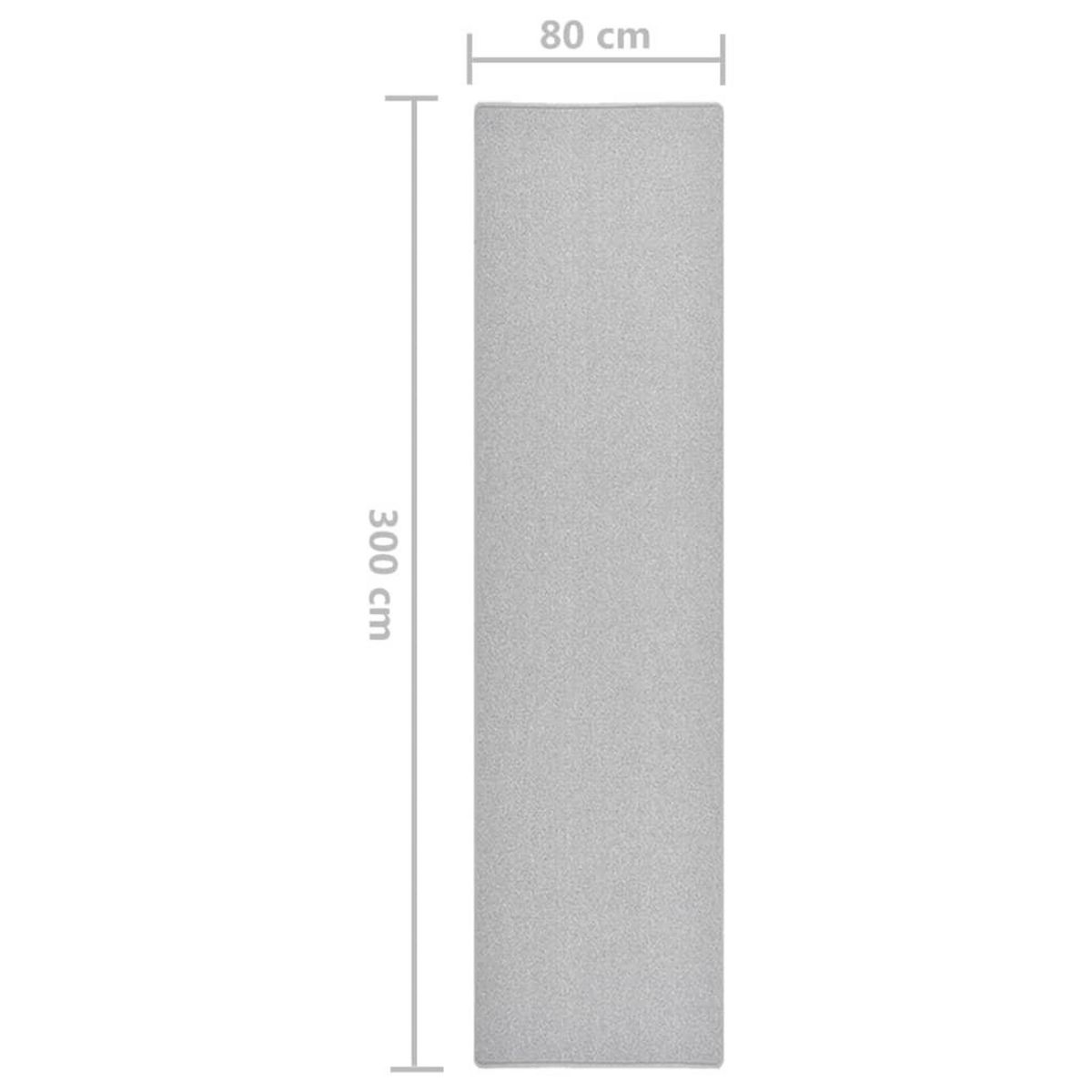 VIDAXL Tapis de couloir Gris clair 80x300 cm