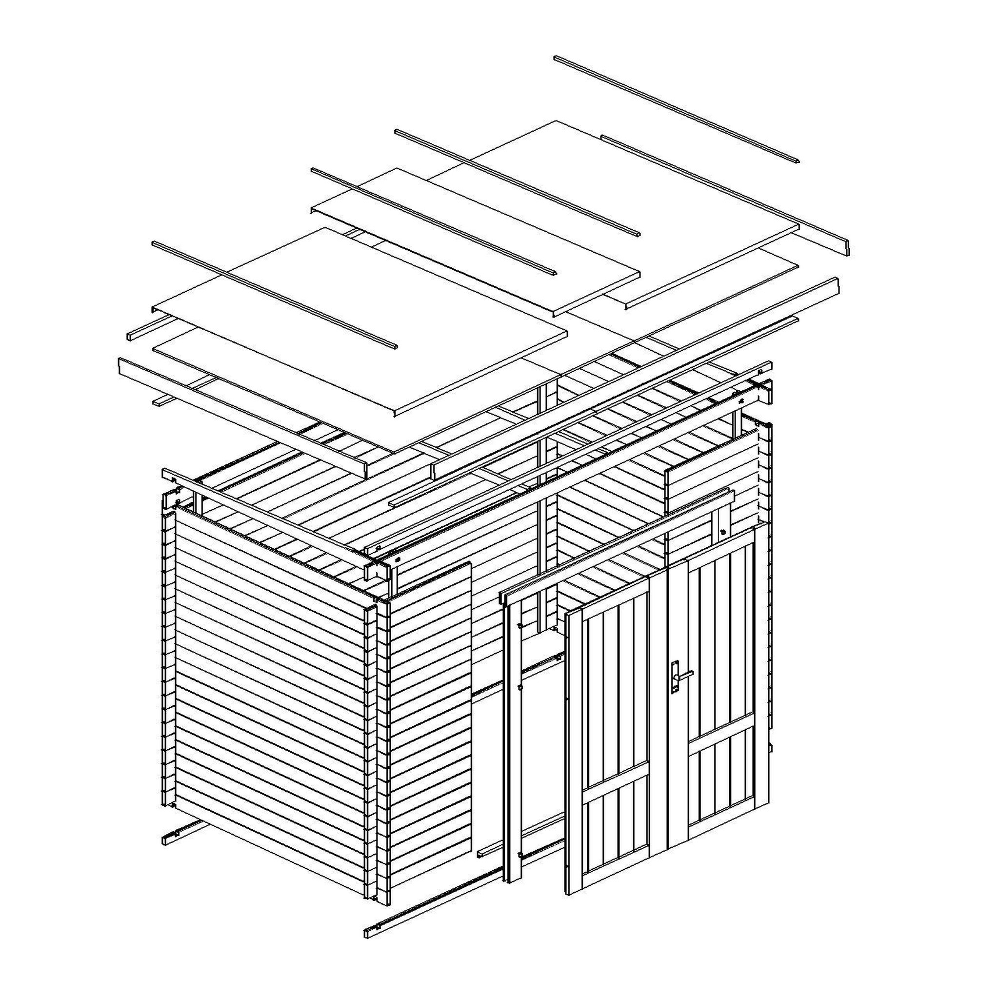 Voir la diapositive 6 : TIMBELA Abri De Jardin En Bois 2,22 m², Cabanon De Jardin Extérieur Pour Outils Et Sans Plancher M311F1