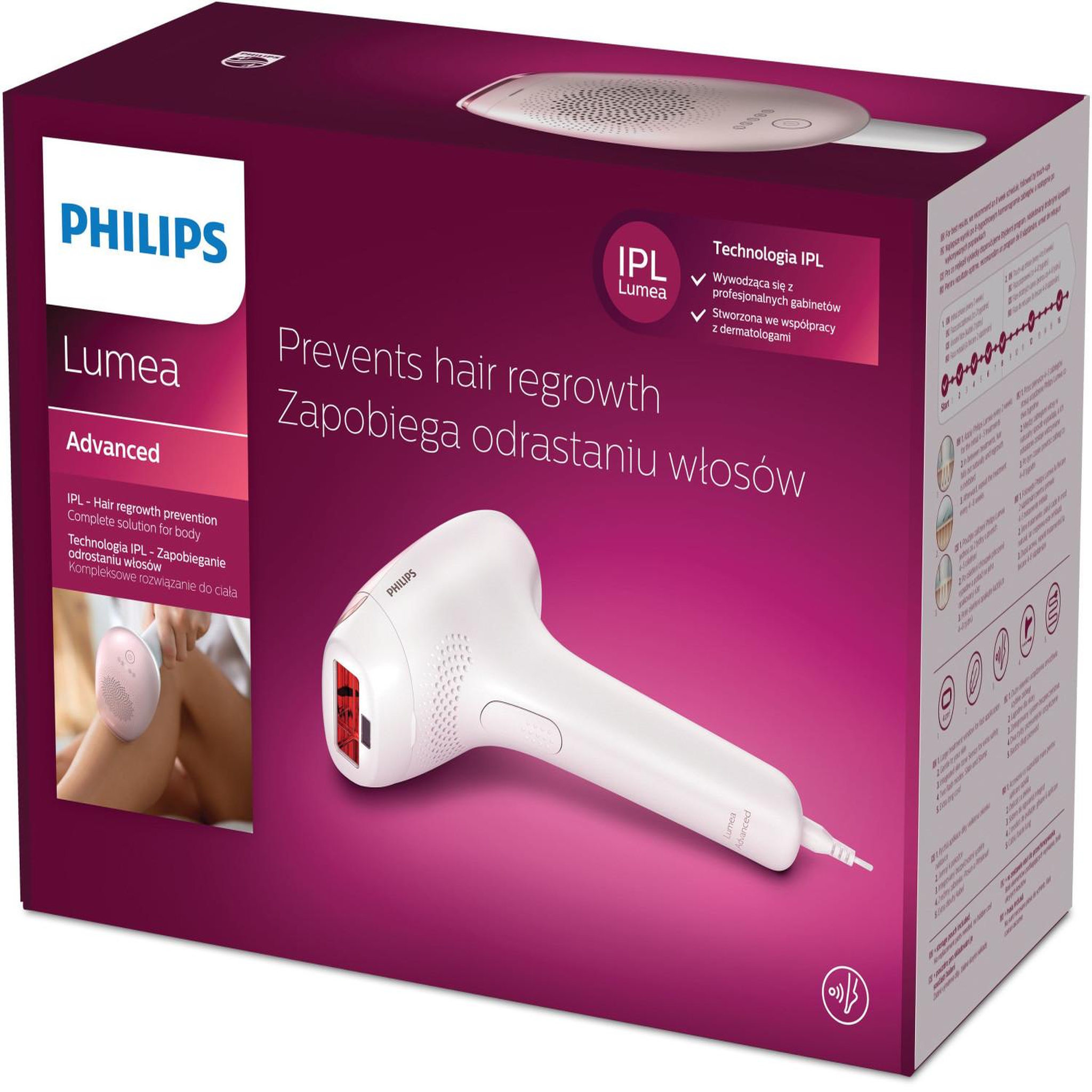 Voir la diapositive 3 : Philips Philips Lumea Advanced SC1994/00 épilateur léger Lumière pulsée Rose, Blanc