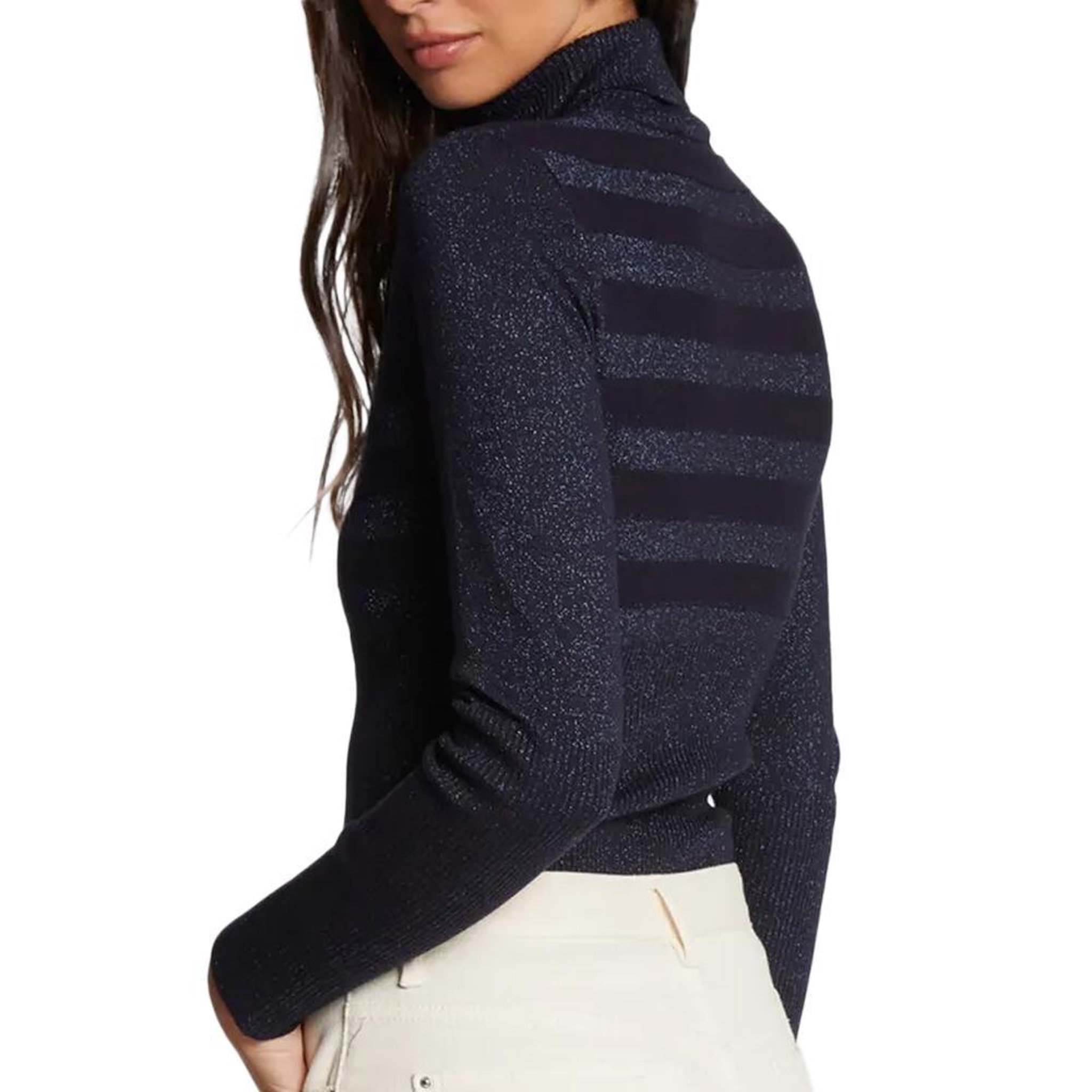 Voir la diapositive 3 : MORGAN Pull marine brillant femme morgan mentosa