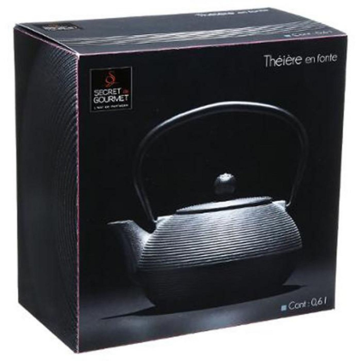 SECRET DE GOURMET Théière à filtre en fonte Marin - 600 ml - Noir