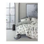 GENERIQUE Parure de lit - 129CTN64830 - 1 housse de couette 220 x 240 cm + 2 taies d'oreiller 60 x 60 cm - 100% coton ranforcé - Anthraci