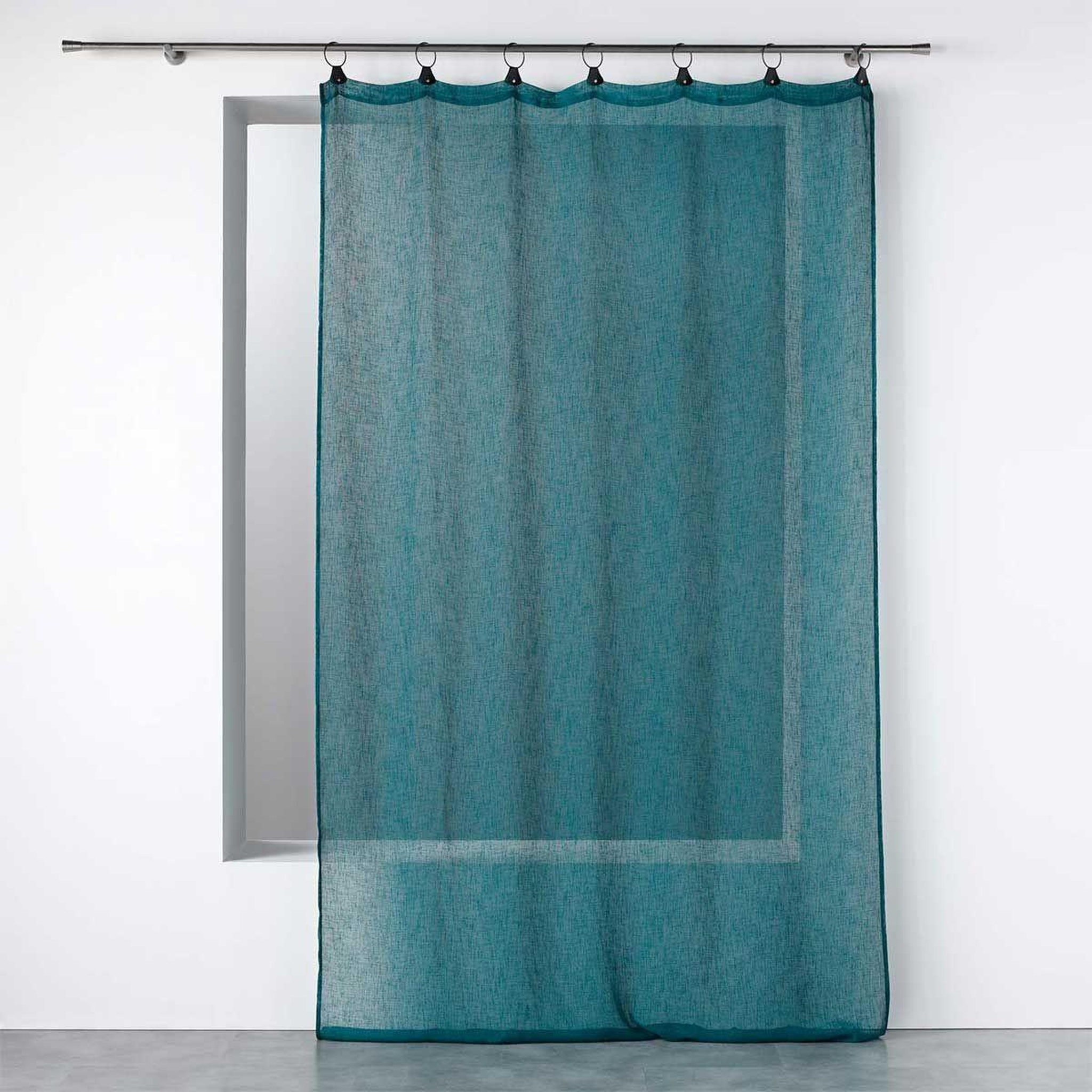 Douceur d'Intérieur Rideau voilage à anneaux  linka  140x240cm bleu