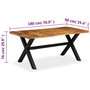 Voir la diapositive 6 : VIDAXL Table a manger Bois d'acacia massif et manguier 180x90x76 cm