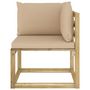 Voir la diapositive 4 : VIDAXL Canape d'angle de jardin avec coussins Bois impregne de vert