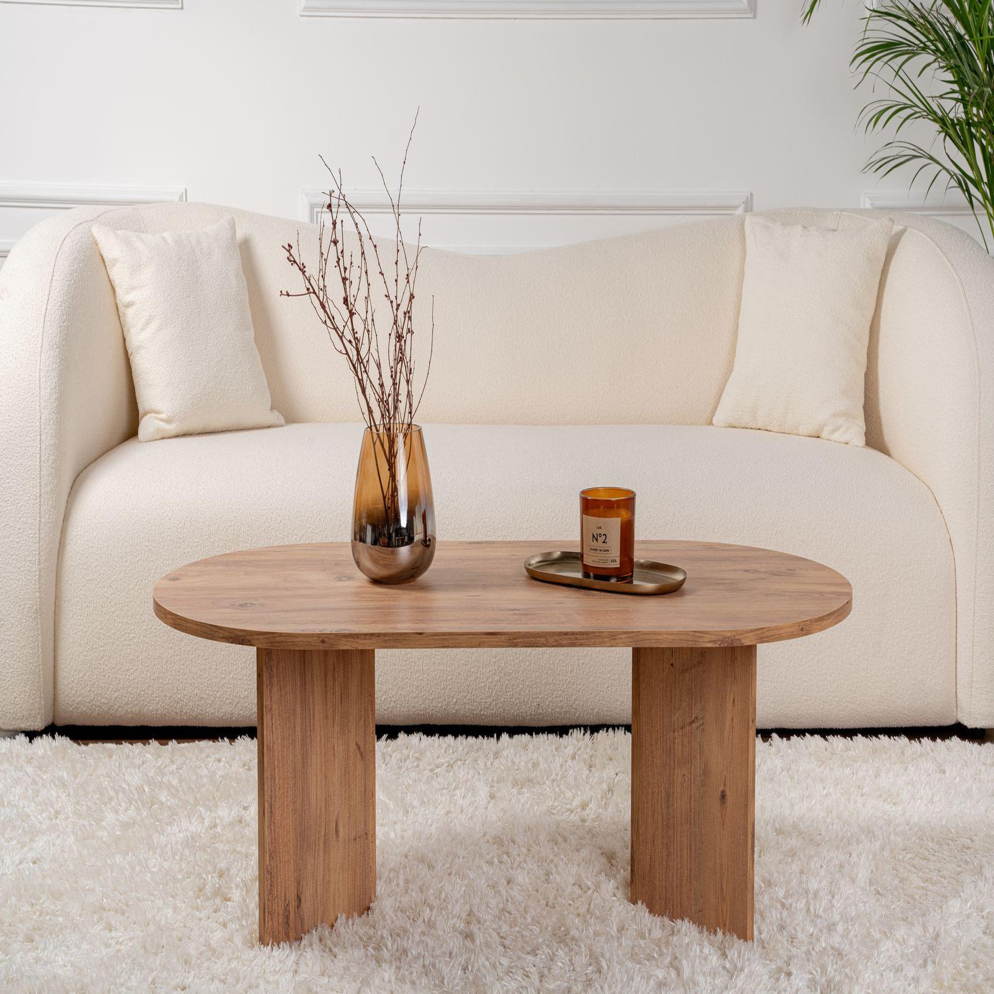 Voir la diapositive 3 : Habitat et Jardin Table basse en bois  sable  - 60 x 119 x 40 cm - pin atlantique