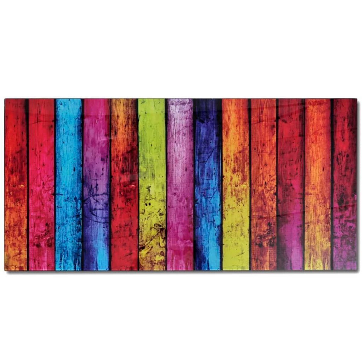 VIDAXL Table basse avec impression d'arc-en-ciel Dessus en verre